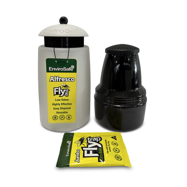 EnviroSafe fly trap and related products on a white background