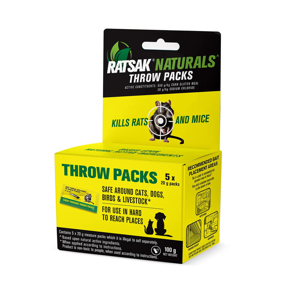 RATSAK Naturals Rodenticide Bait Throw Packs