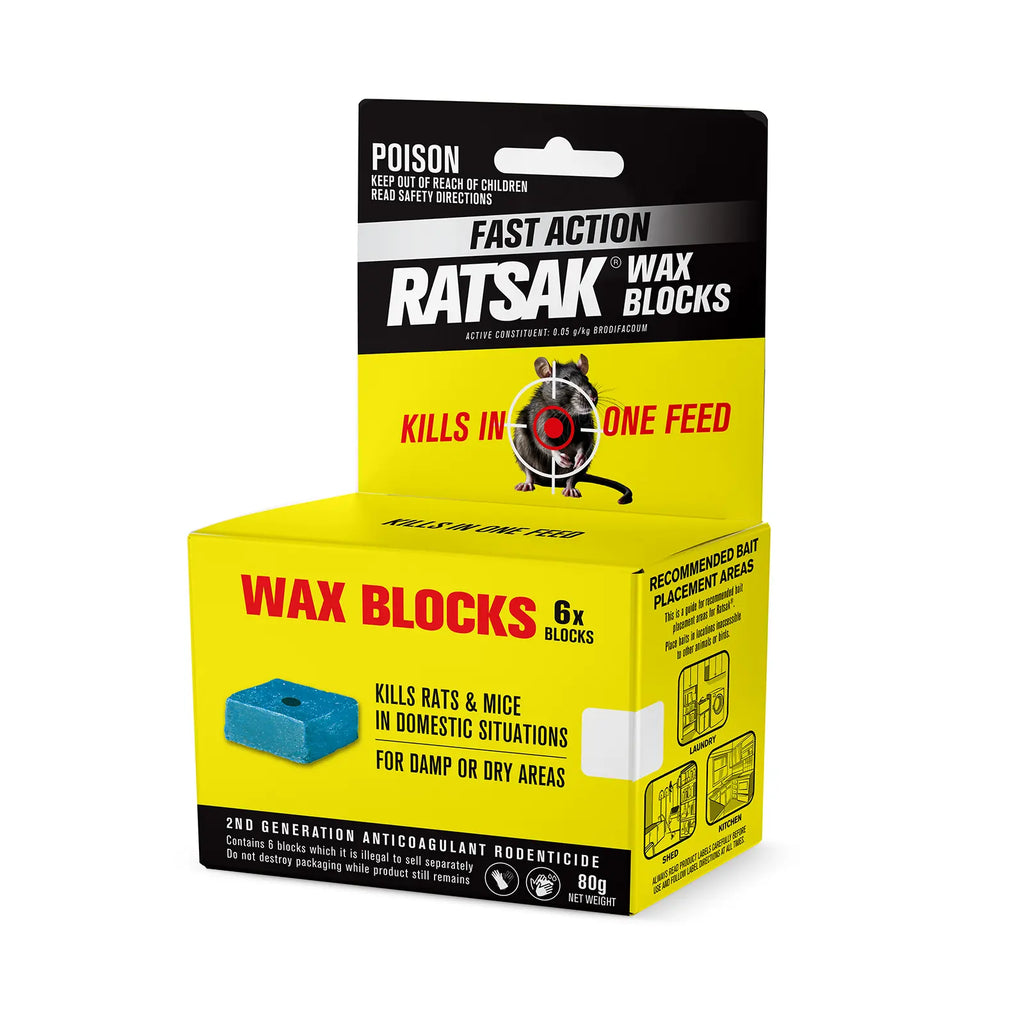 RATSAK Fast Action Wax Blocks 80g