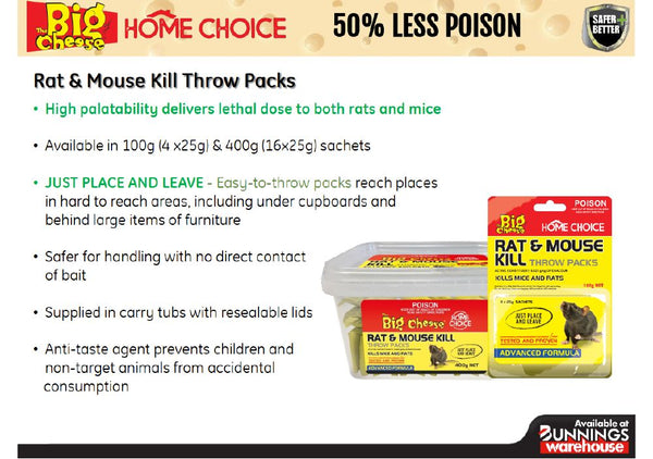 The Big Cheese Rat & Mouse Kill Throw Packs 100g