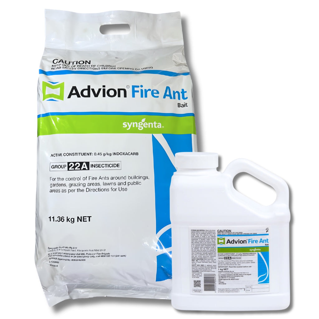 Advion Fire Ant bait packaging with Syngenta branding on a white background