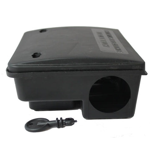 Low-profile lockable rat bait station