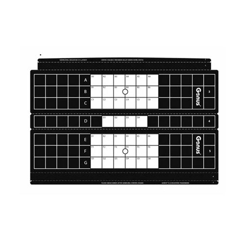 Set of three black and white grid rulers with 'Genius' branding on a white background