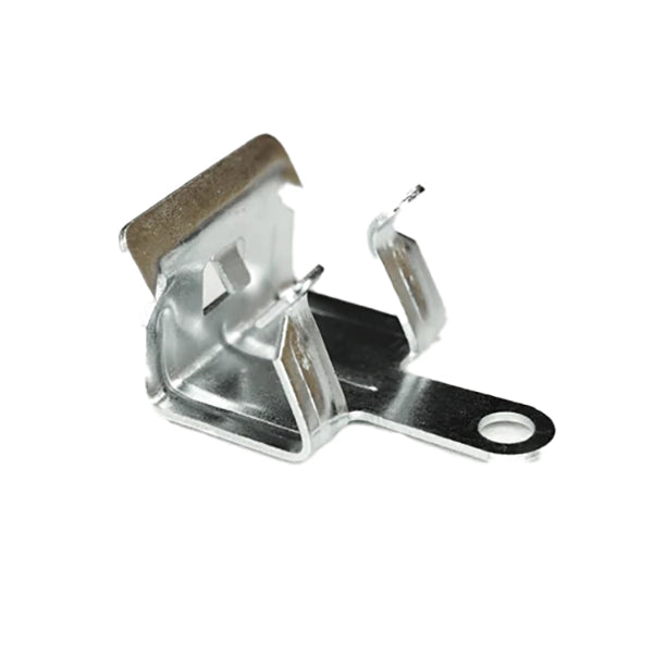 Metal bracket with a white background