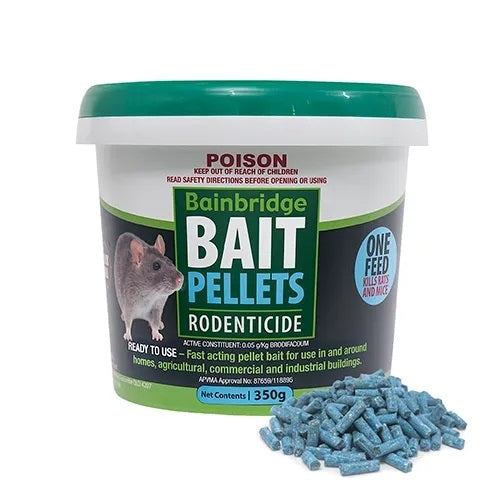 Pellet Insecticide Bainbridge Bait Pellets Rodenticide 350g Brodifacoum | BUY ONLINE ...