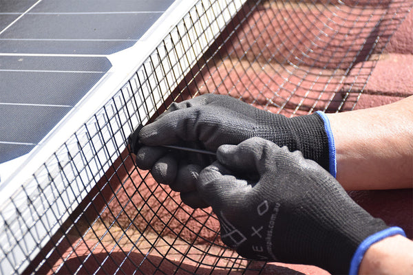 Attaching Solar Panel Mesh Kit with clips