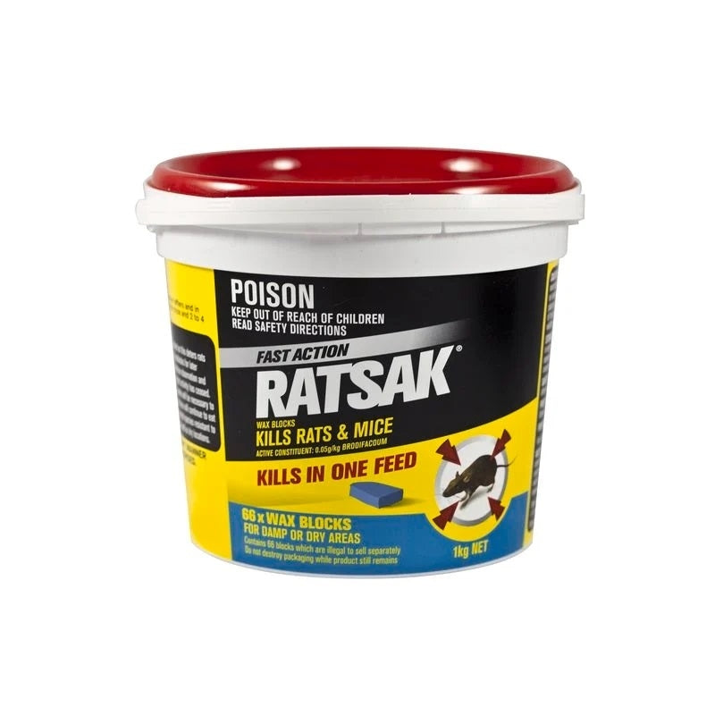 RATSAK Fast Action Wax Blocks 1kg