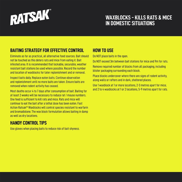 RATSAK Fast Action Wax Blocks 1kg